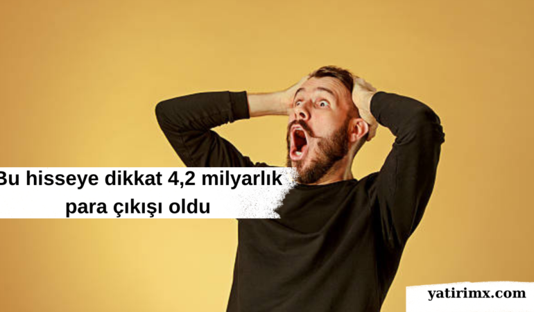 Bu hisseye dikkat 4,2 milyarlık para çıkışı oldu